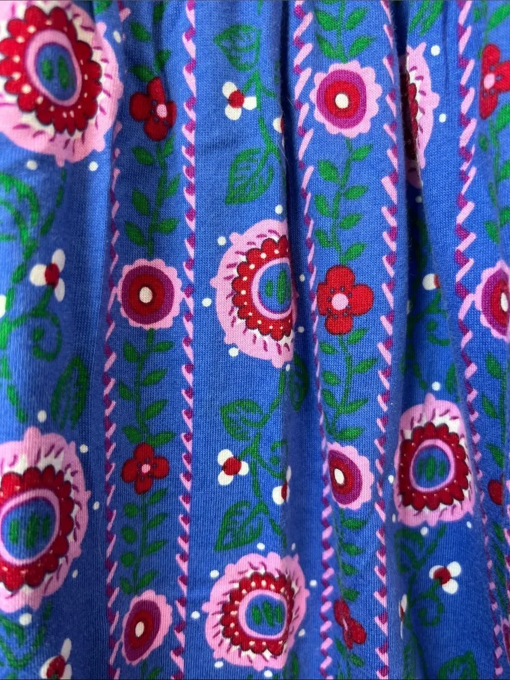 Hanna Andersson blue and pink floral long sleeve ruffle hem dress size 5 (110)
